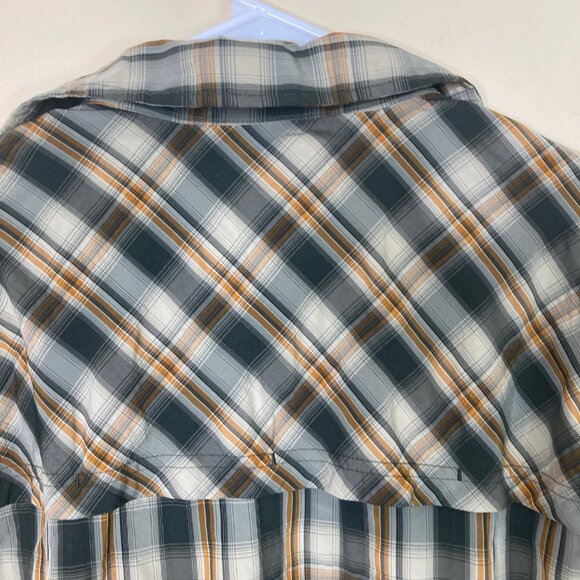 Filson Fishing Shirt Mens Small Twin Lakes Green Gold Plaid Lightweight Vented - Picture 8 of 11